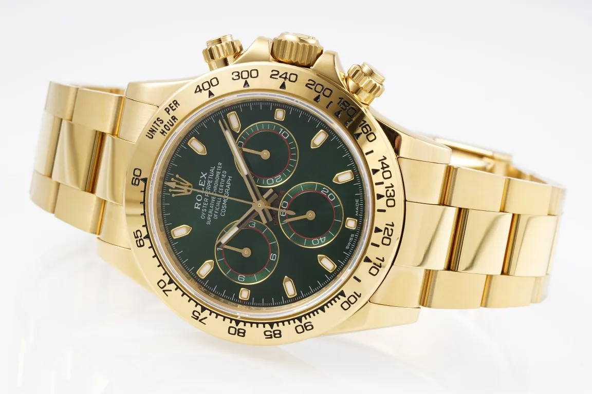 Original Rolex Daytona 4130 – Gold with Green Dial –  Luxury Watches Collection 5