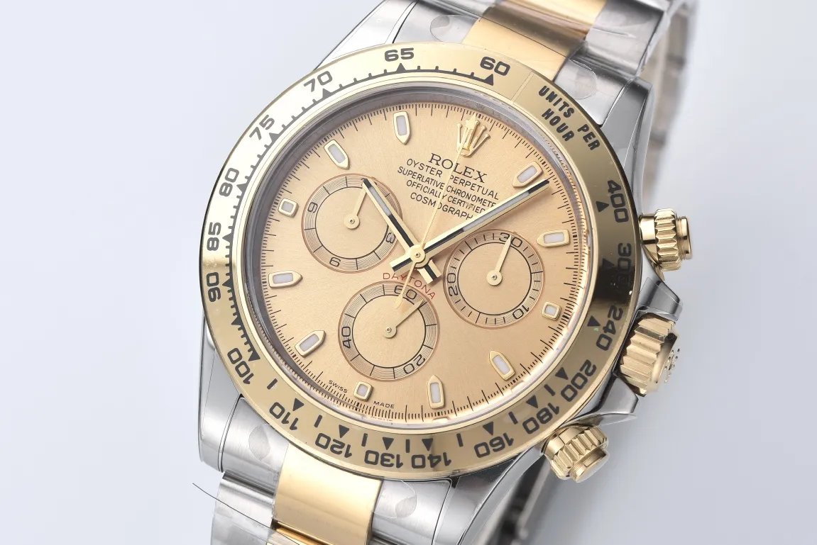 Rolex Daytona Two-Tone Champagne Dial Engraved Luxury Watch UrbanChic 95
