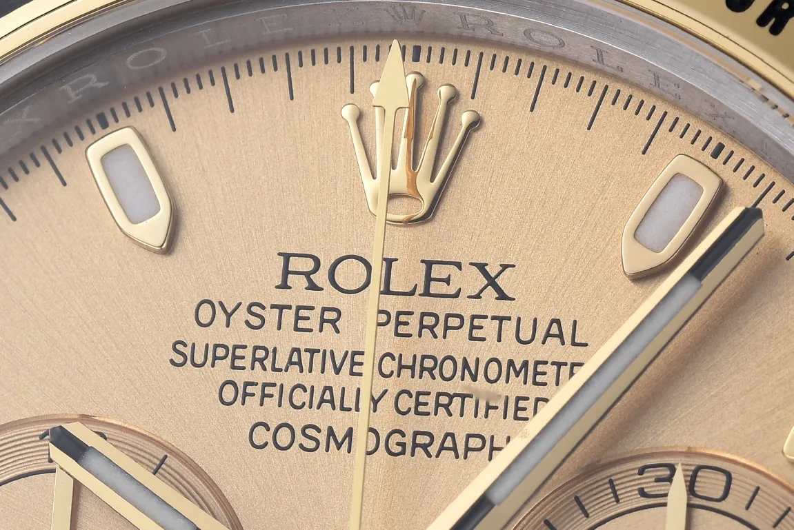Rolex Daytona Two-Tone Champagne Dial Engraved Luxury Watch UrbanChic 95