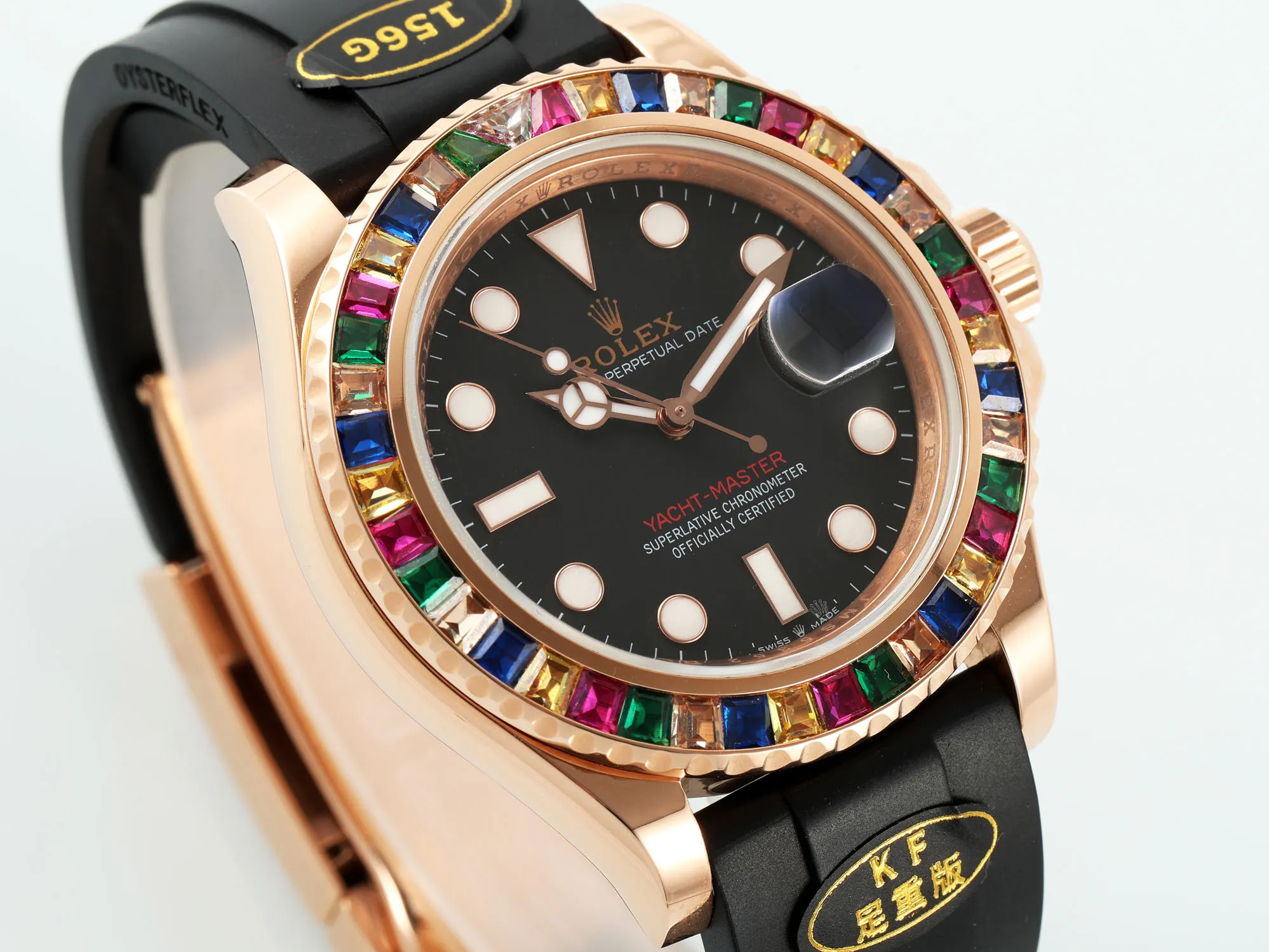 Rolex Yacht-Master Rose Gold Black Rubber – Flexible 353