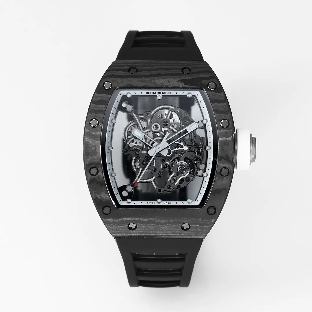 APS Factory Richard Mille RM055 Carbon Fiber Black Rubber Super Clone Luxury Watch Original 4516