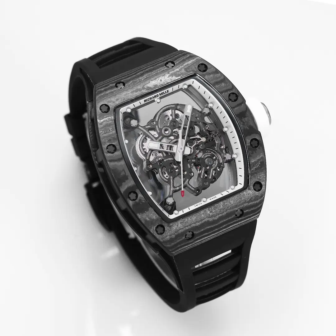 APS Factory Richard Mille RM055 Carbon Fiber Black Rubber Super Clone Luxury Watch Original 4516
