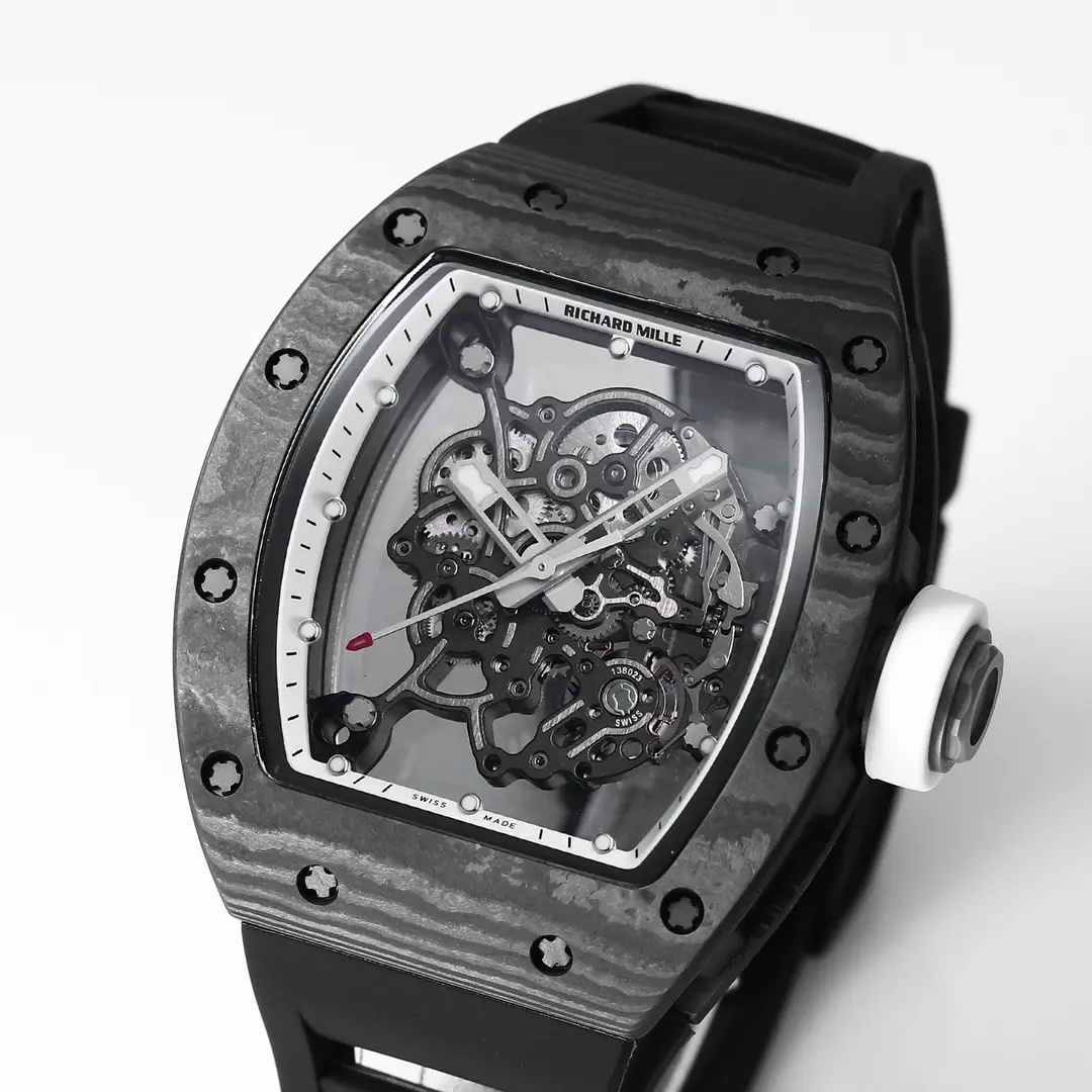 APS Factory Richard Mille RM055 Carbon Fiber Black Rubber Super Clone Luxury Watch Original 4516