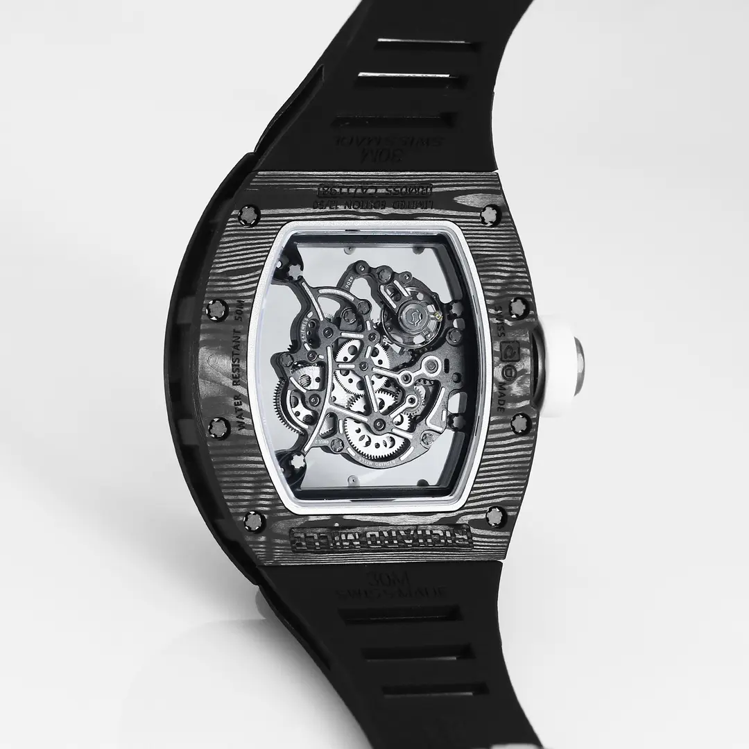 APS Factory Richard Mille RM055 Carbon Fiber Black Rubber Super Clone Luxury Watch Original 4516