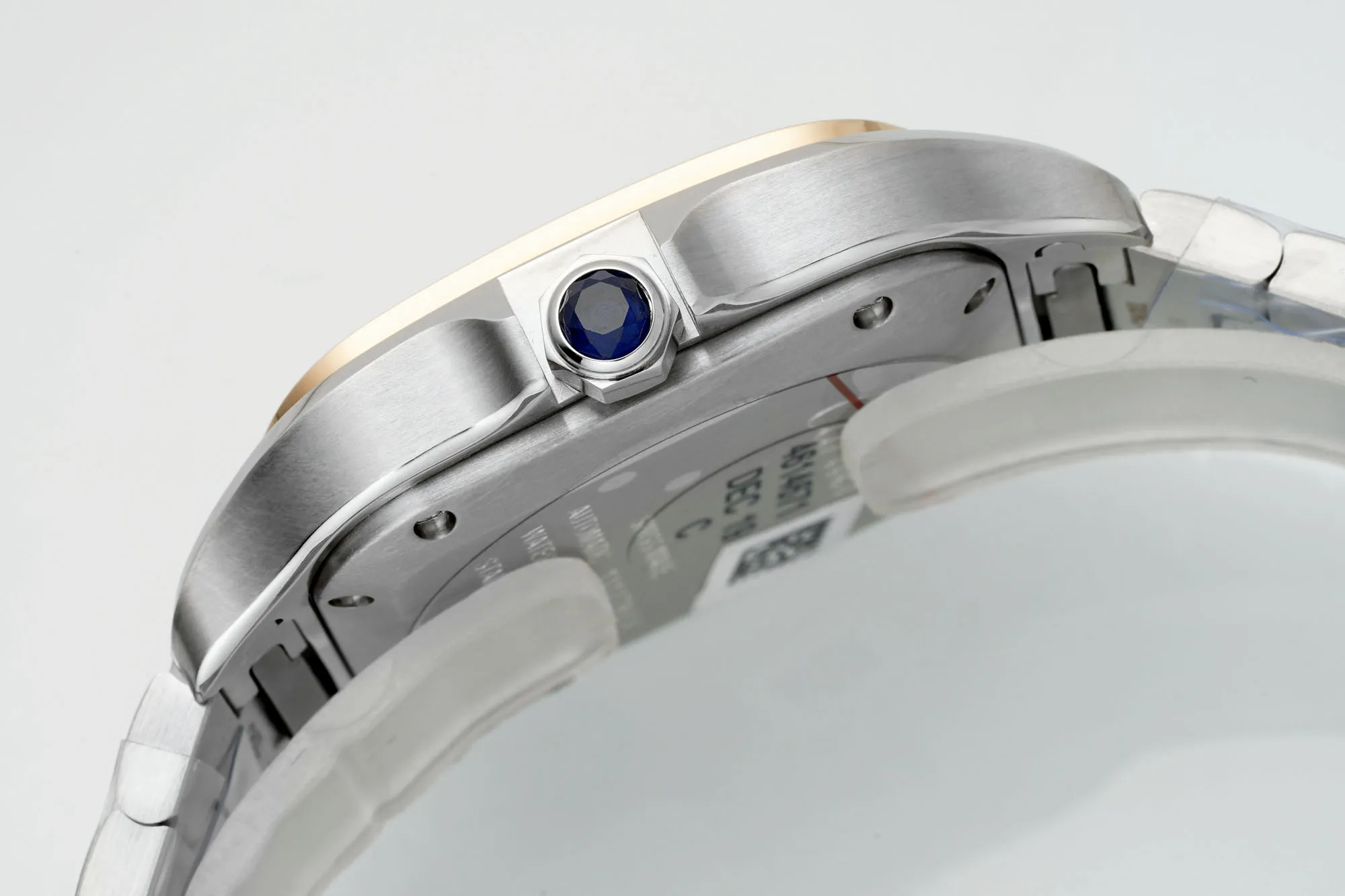 Bold AF Factory Cartier Santos de Cartier Automatic Two-Tone Steel and Yellow Gold Watch with Diamond-Set Bezel, White Dial and Roman Numerals 5421