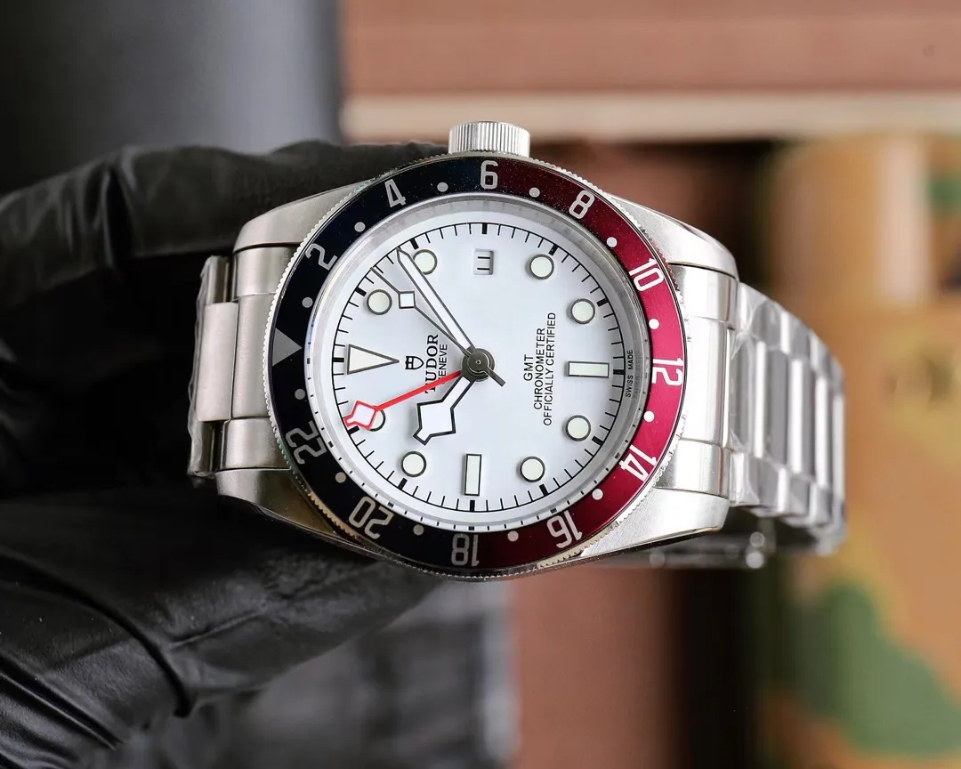 Tudor Black Bay GMT White Dial Pepsi Bezel Stainless Steel Automatic Men’s Watch TimelessDesign 4291