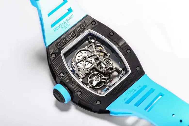 Functional EUR Factory Richard Mille RM055 NTPT Blue Rubber Strap –  Super Clone Watch 5567