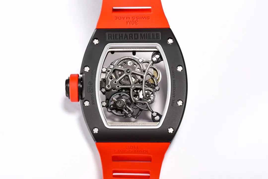 KV Factory Richard Mille RM055 White Ceramic Red Strap –  Super Clone Watch Original 6501