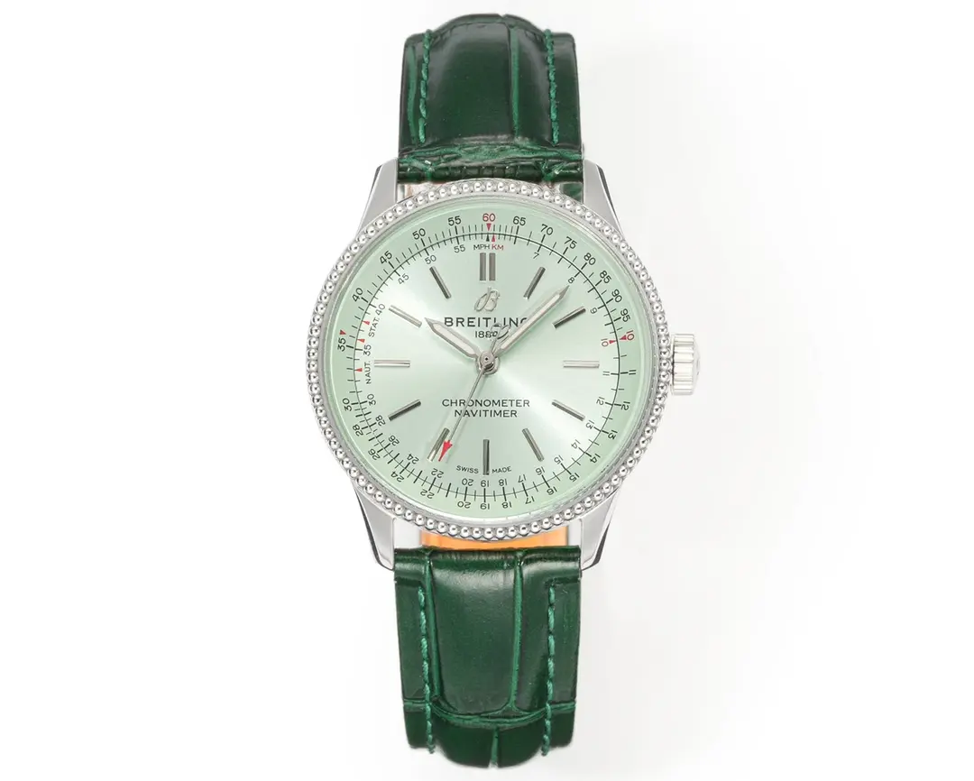 Unique V7 Factory Breitling Navitimer Automatic Green Leather – Super Clone Watch 7991