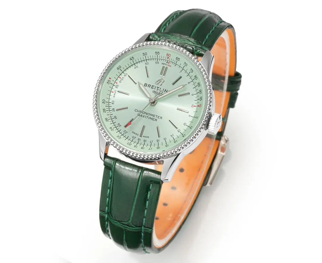 Unique V7 Factory Breitling Navitimer Automatic Green Leather – Super Clone Watch 7991