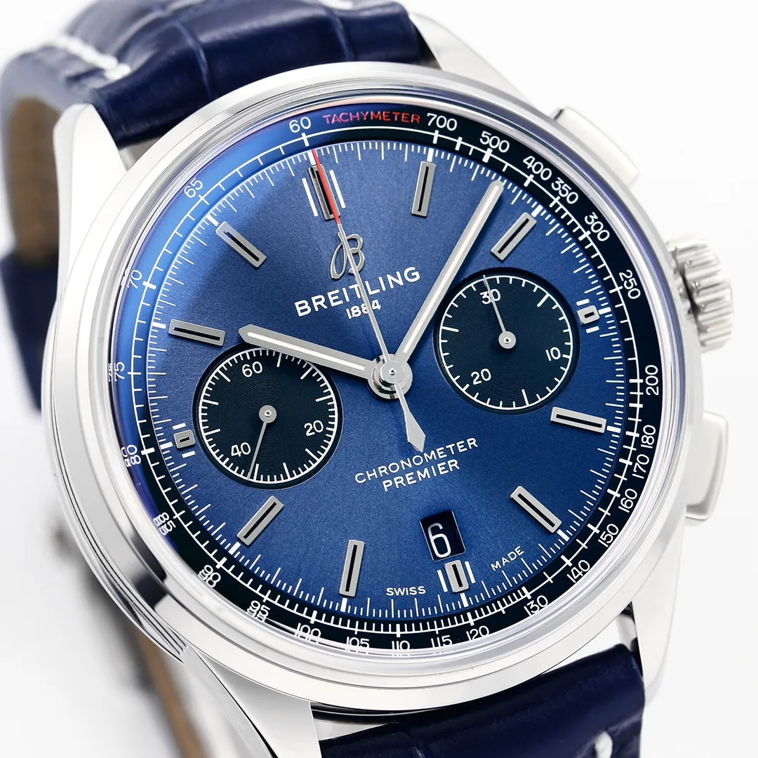 V7 Factory Breitling Premier B01 Chronograph Blue Leather – Super Clone Watches Supportive 2538