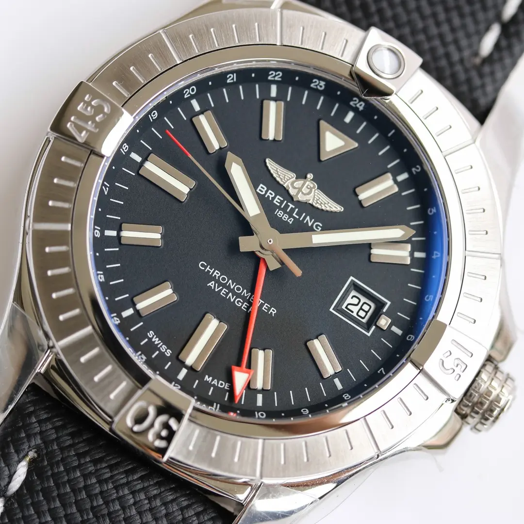 V9 Factory Breitling Avenger Automatic GMT 45 Black Super Clone Watch SmoothTexture 2320