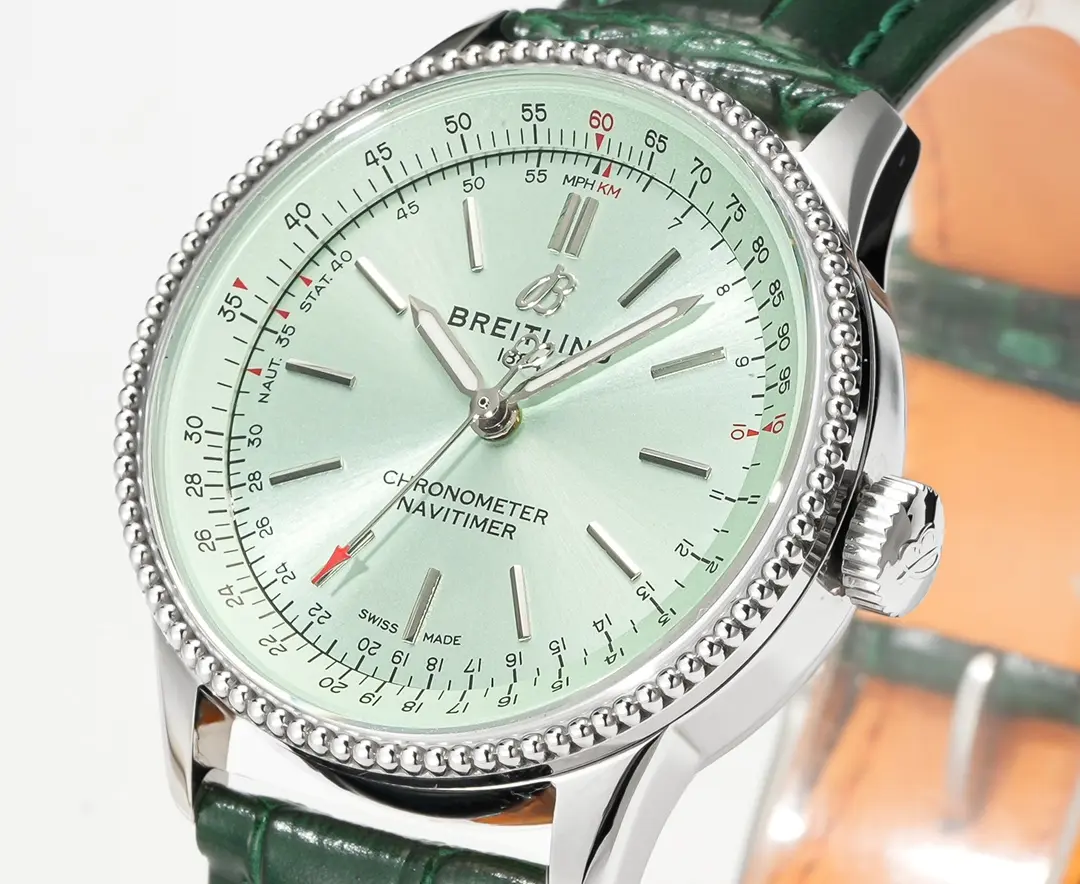 SunProtective V9 Factory Breitling Navitimer Automatic Green Leather – Super Clone Watch 2459