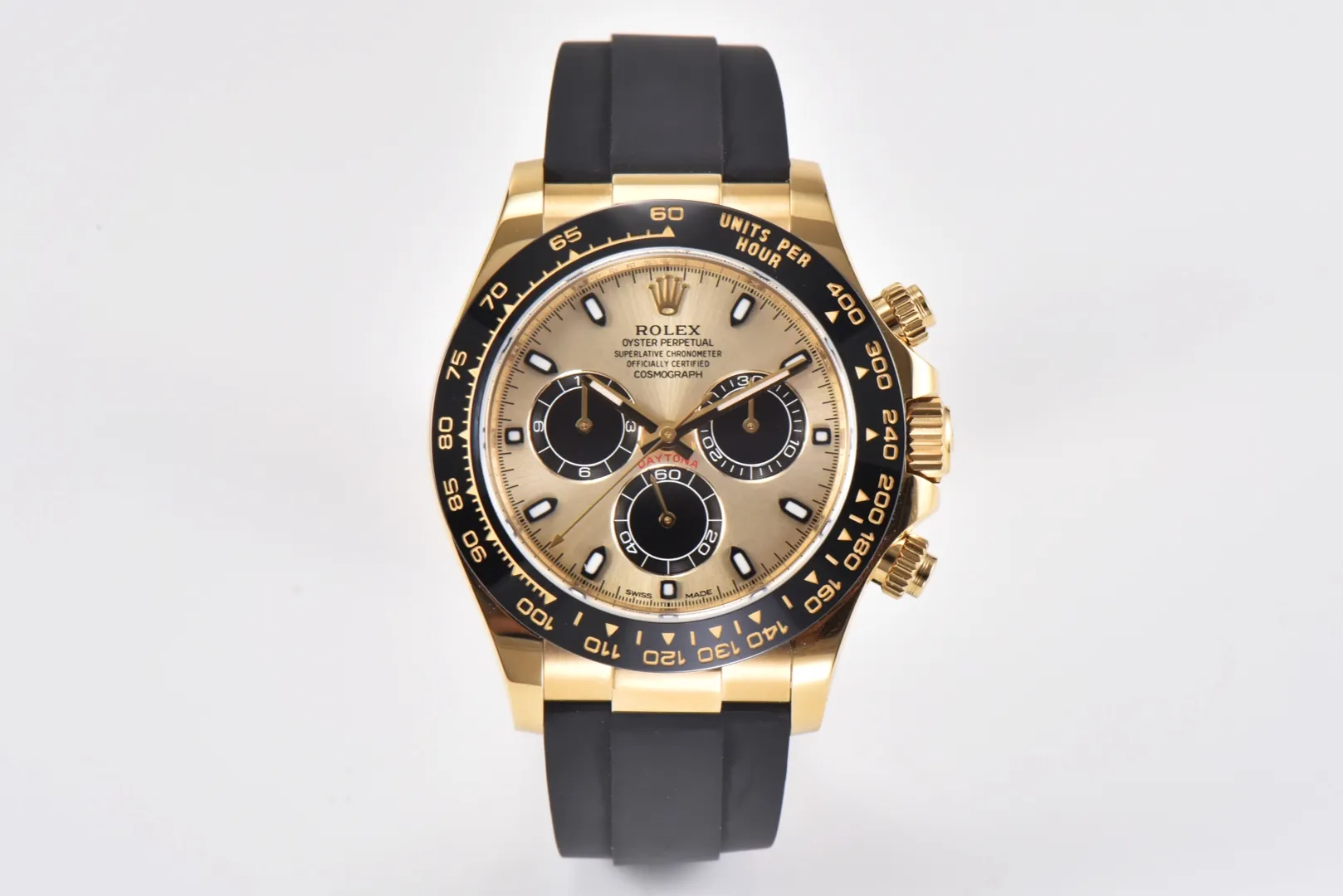 FlexibleFit VS Factory Rolex Daytona 116518 – Gold with Rubber Strap 17