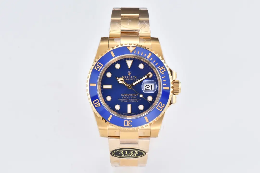 OnTrend VS Factory Rolex Submariner 40mm Blue Dial Gold Tone Watch – 116618 Series 329