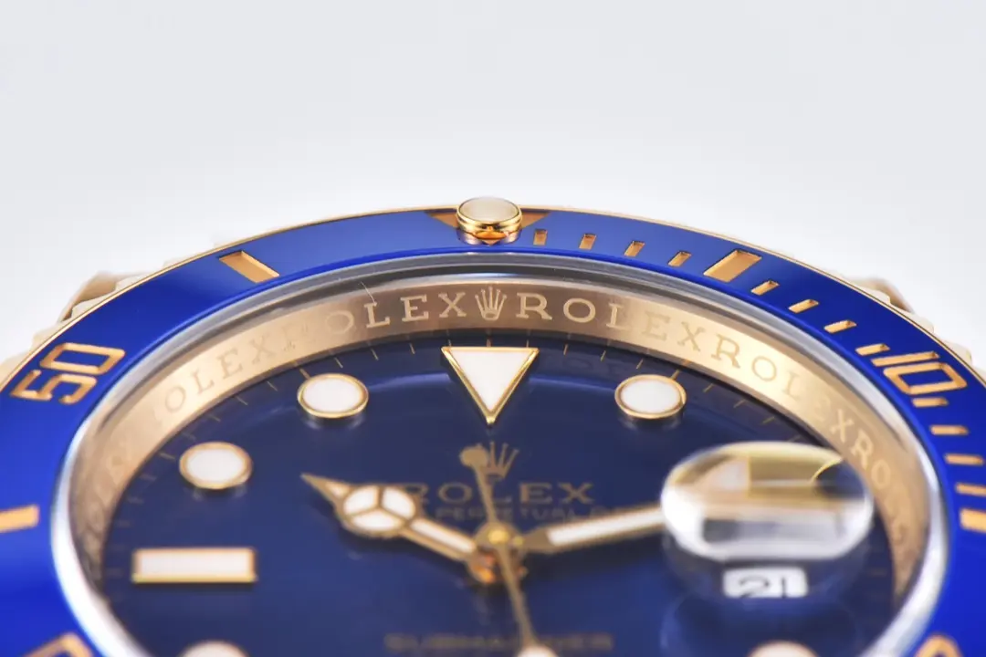 OnTrend VS Factory Rolex Submariner 40mm Blue Dial Gold Tone Watch – 116618 Series 329