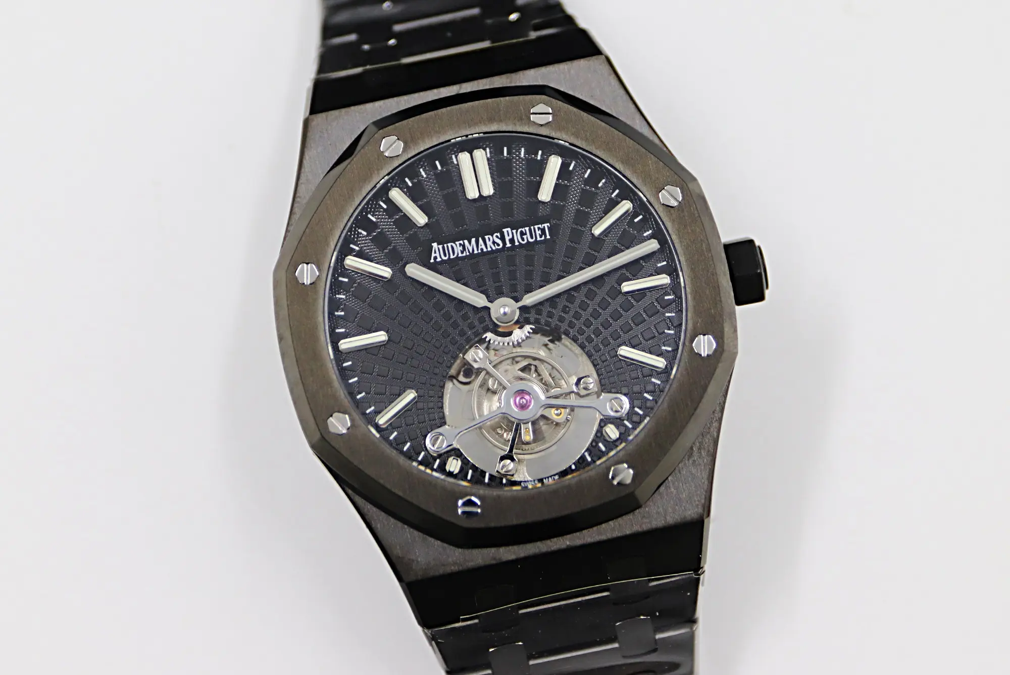 Elegant ZF Factory Audemars Piguet Royal Oak Tourbillon Black Super Clone Watch 8281