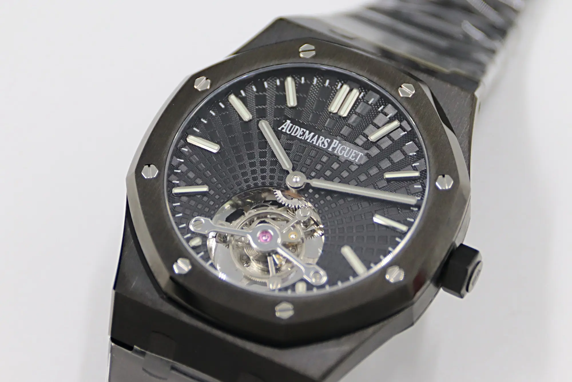 Elegant ZF Factory Audemars Piguet Royal Oak Tourbillon Black Super Clone Watch 8281