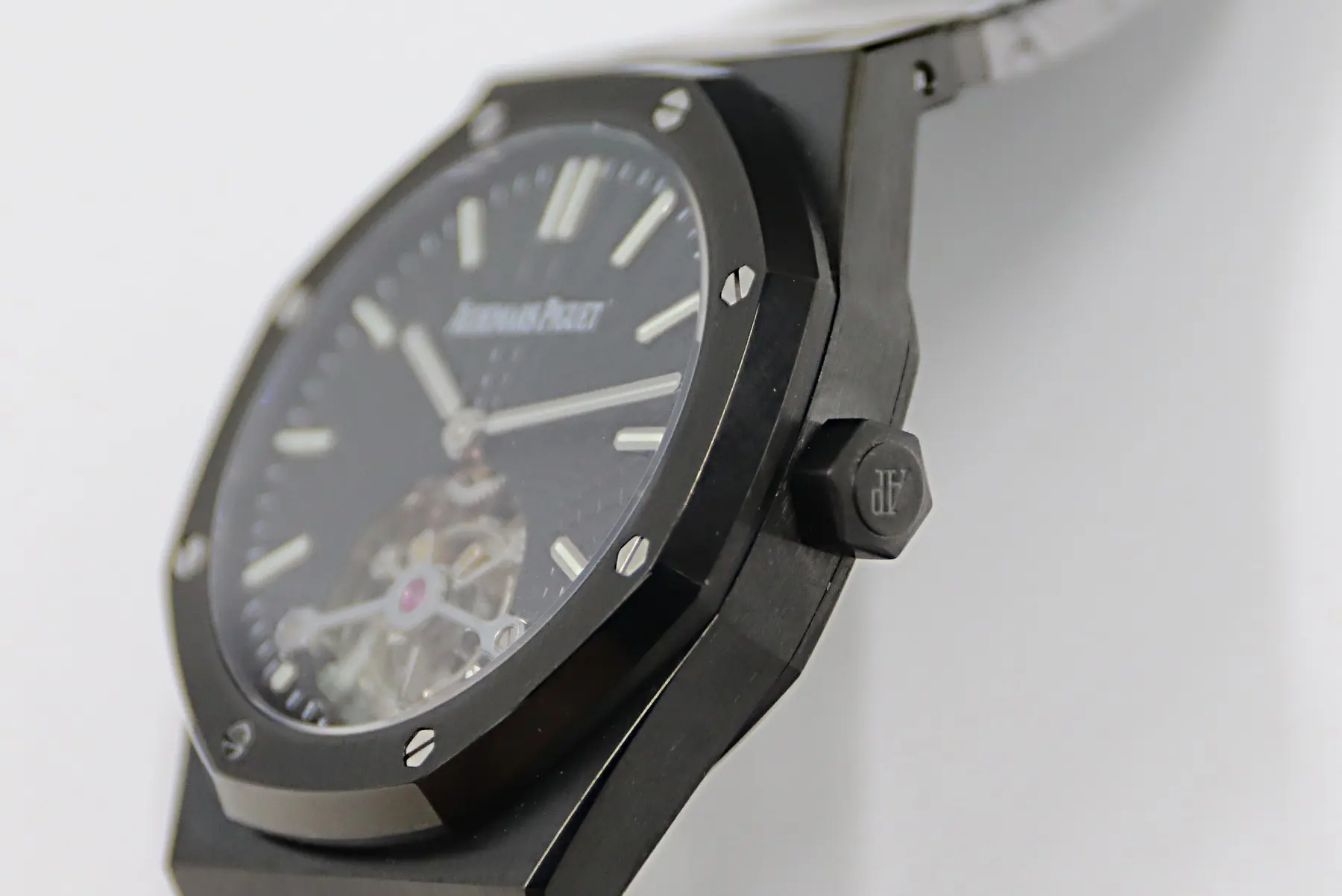 Elegant ZF Factory Audemars Piguet Royal Oak Tourbillon Black Super Clone Watch 8281