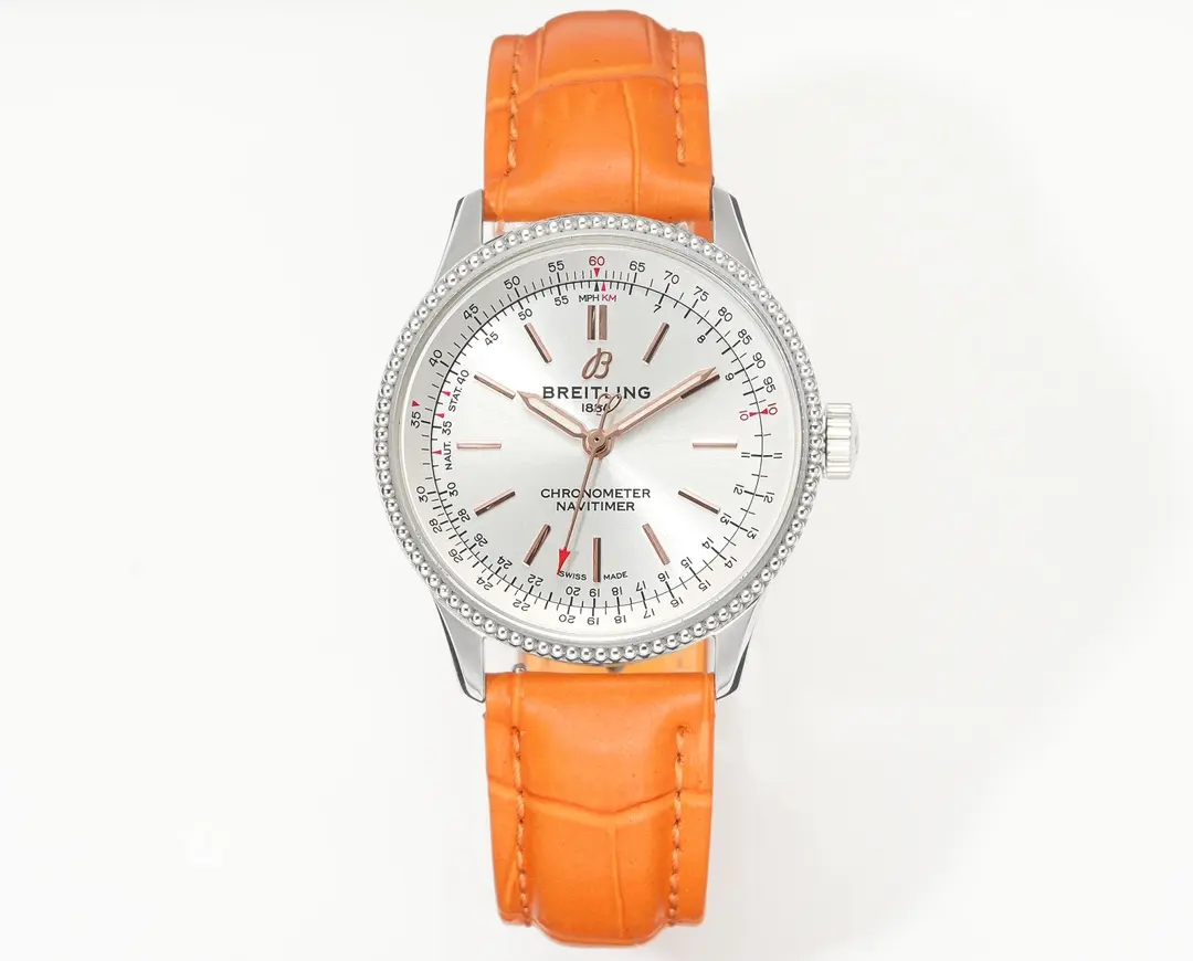 TechFriendly ZF Factory Breitling Navitimer Automatic Orange Leather – Super Clone Watch 2504