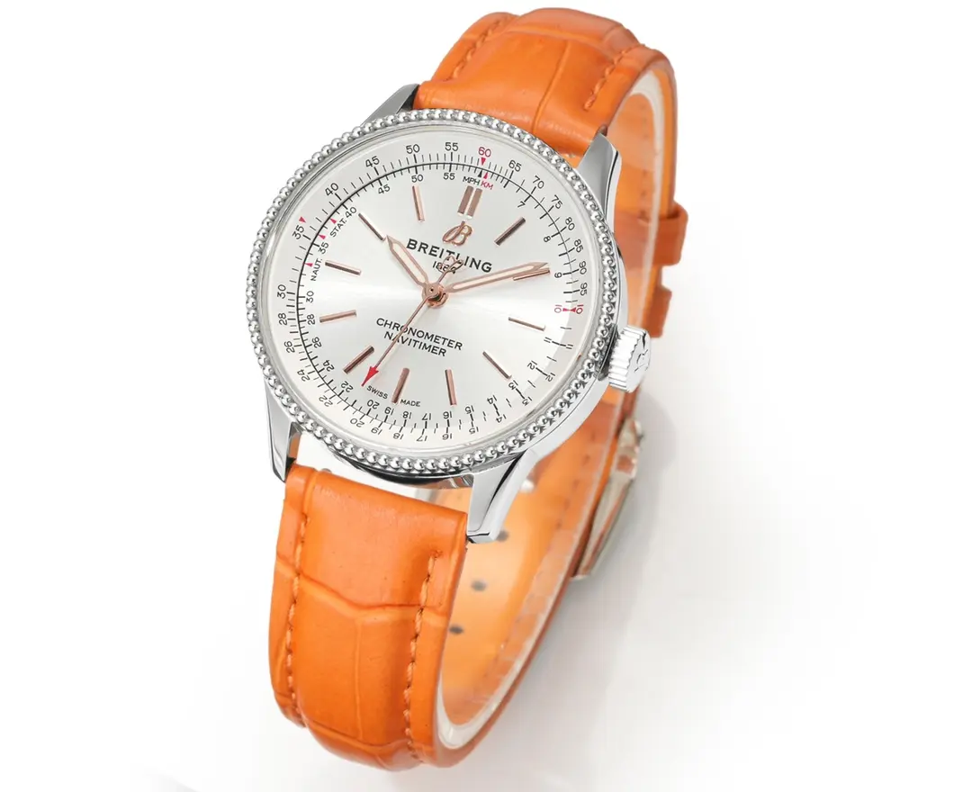 TechFriendly ZF Factory Breitling Navitimer Automatic Orange Leather – Super Clone Watch 2504