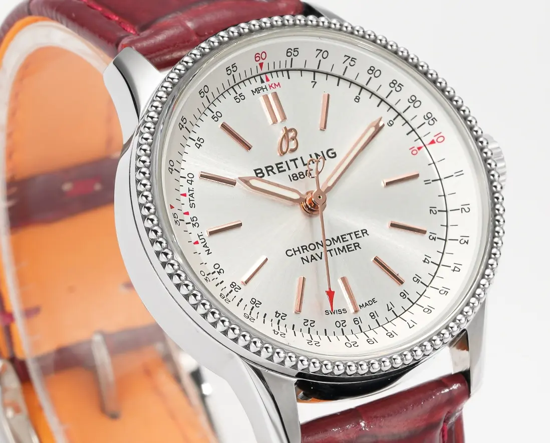 ZF Factory Breitling Navitimer Automatic Silver Red Leather – Super Clone Watch MoistureWicking 2502
