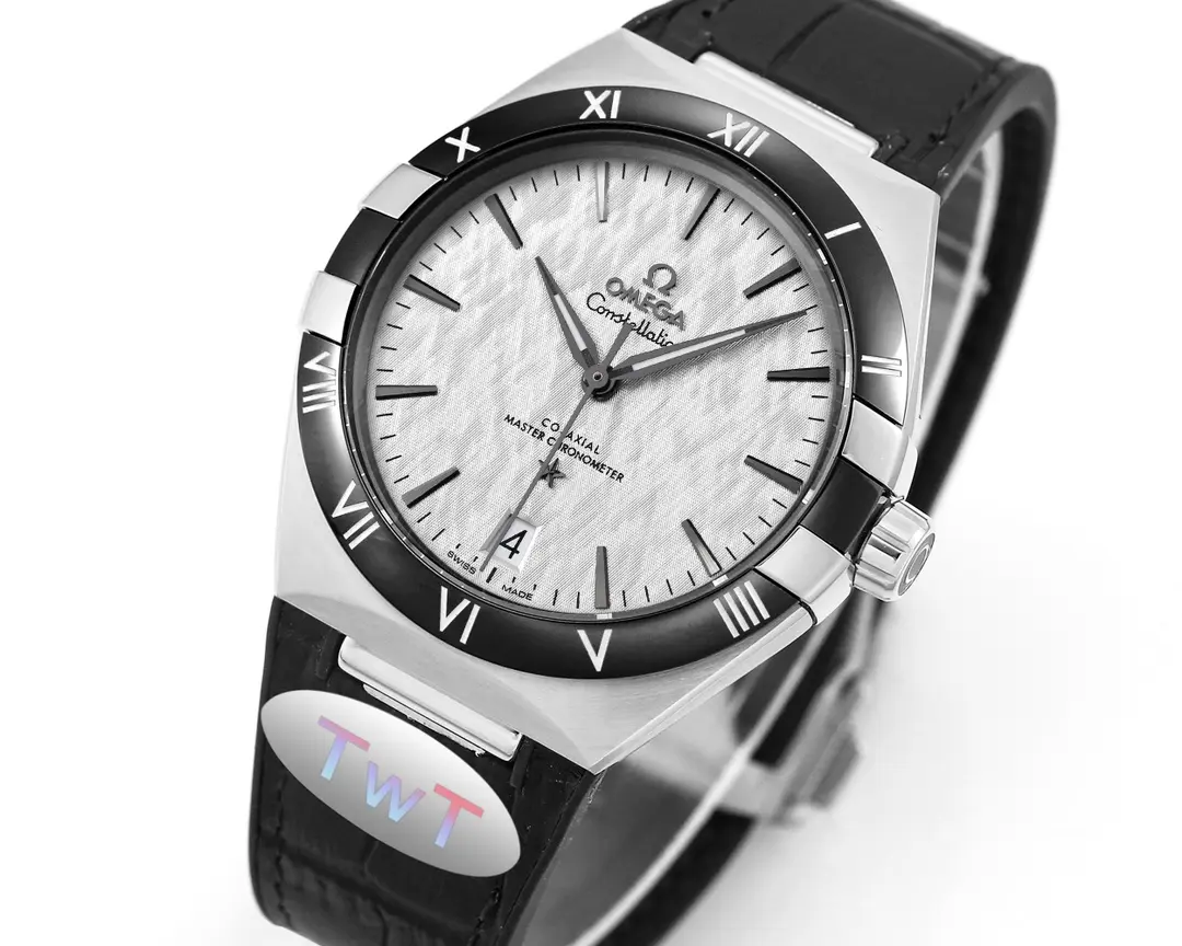 Snug ZF Factory OMEGA Constellation Meteorite Watch Black Leather – Luxury VSF Watches 399