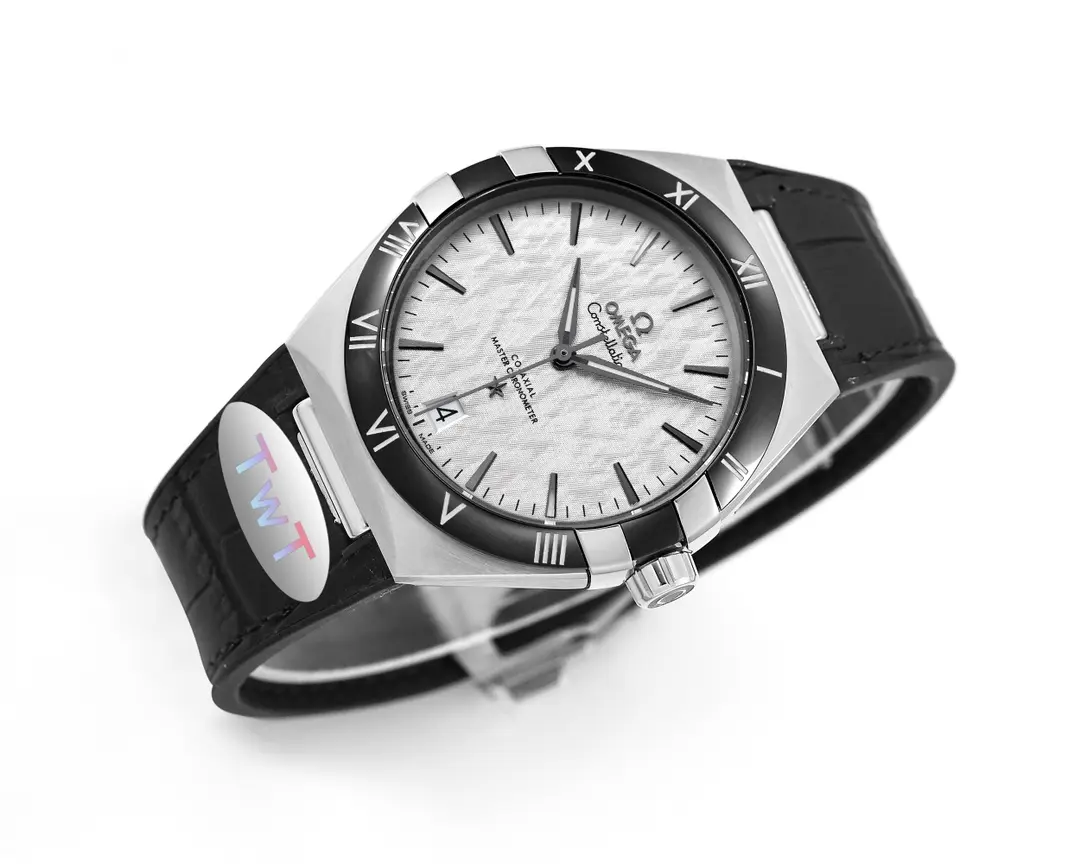 Snug ZF Factory OMEGA Constellation Meteorite Watch Black Leather – Luxury VSF Watches 399