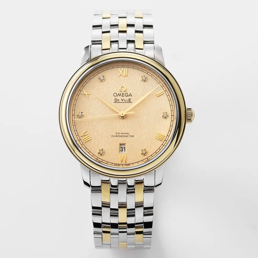 Durable ZF Factory Omega De Ville Prestige Champagne Dial Two-Tone VSF Watch 463
