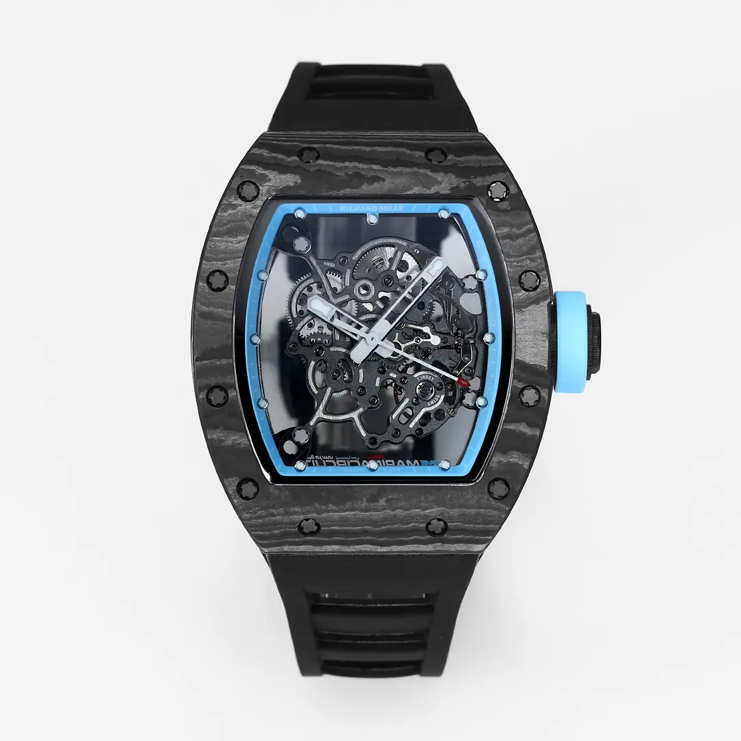 TopPick ZF Factory Richard Mille RM055 Carbon Fiber Black Super Clone Luxury Watch 3880