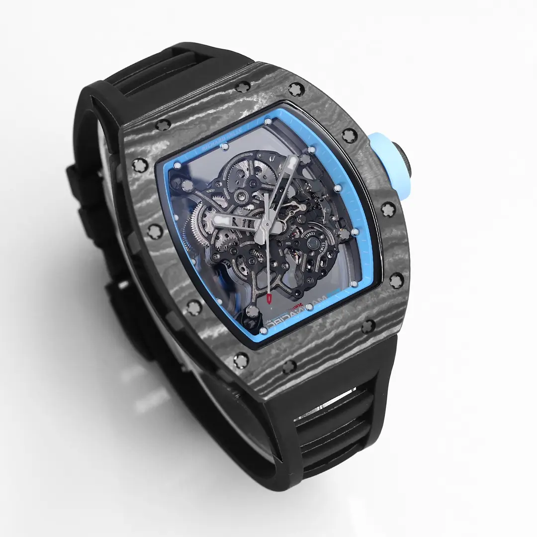 TopPick ZF Factory Richard Mille RM055 Carbon Fiber Black Super Clone Luxury Watch 3880