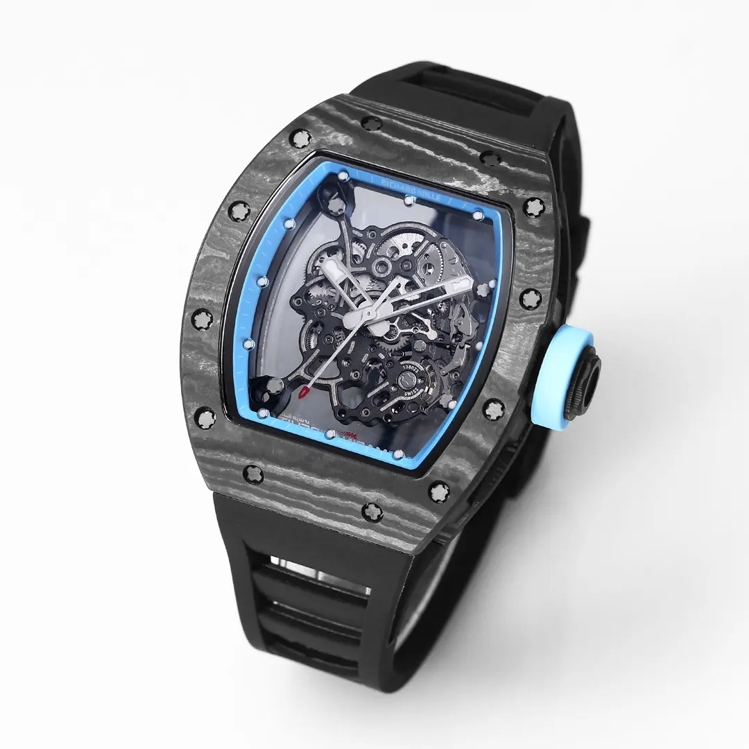 TopPick ZF Factory Richard Mille RM055 Carbon Fiber Black Super Clone Luxury Watch 3880