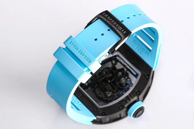 SmoothTexture ZF Factory Richard Mille RM055 NTPT Blue Rubber Strap –  Super Clone Watch 3886
