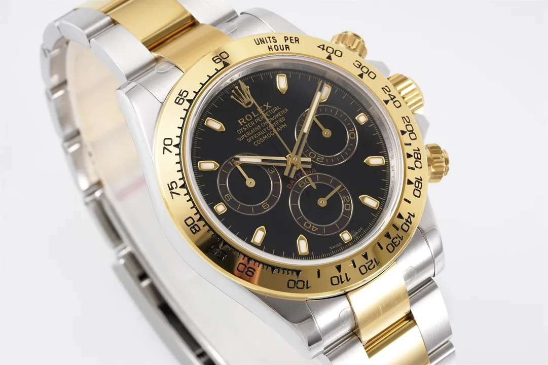 BT Factory Rolex Daytona 4130 – Two-Tone Gold Steel, Black Dial, BT Luxury Chronograph Watch by VSF Watches Fashionable 4825