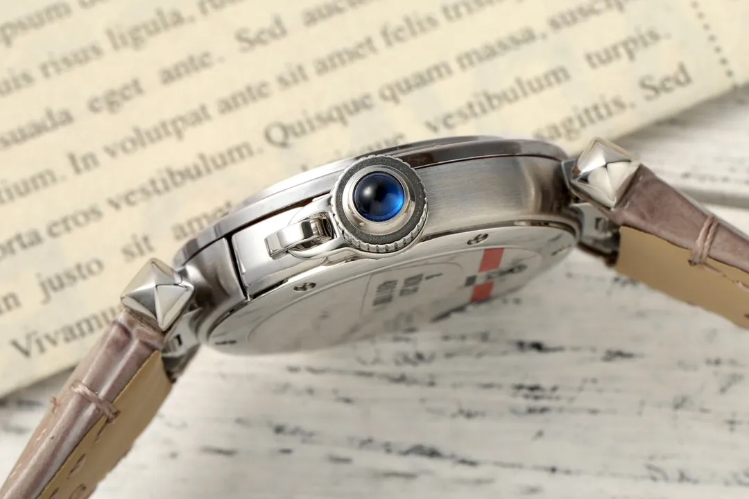 AF Factory Cartier Pasha de Cartier Silver Dial Automatic Watch with Brown Leather Strap and Blue Hands TechFriendly 2787