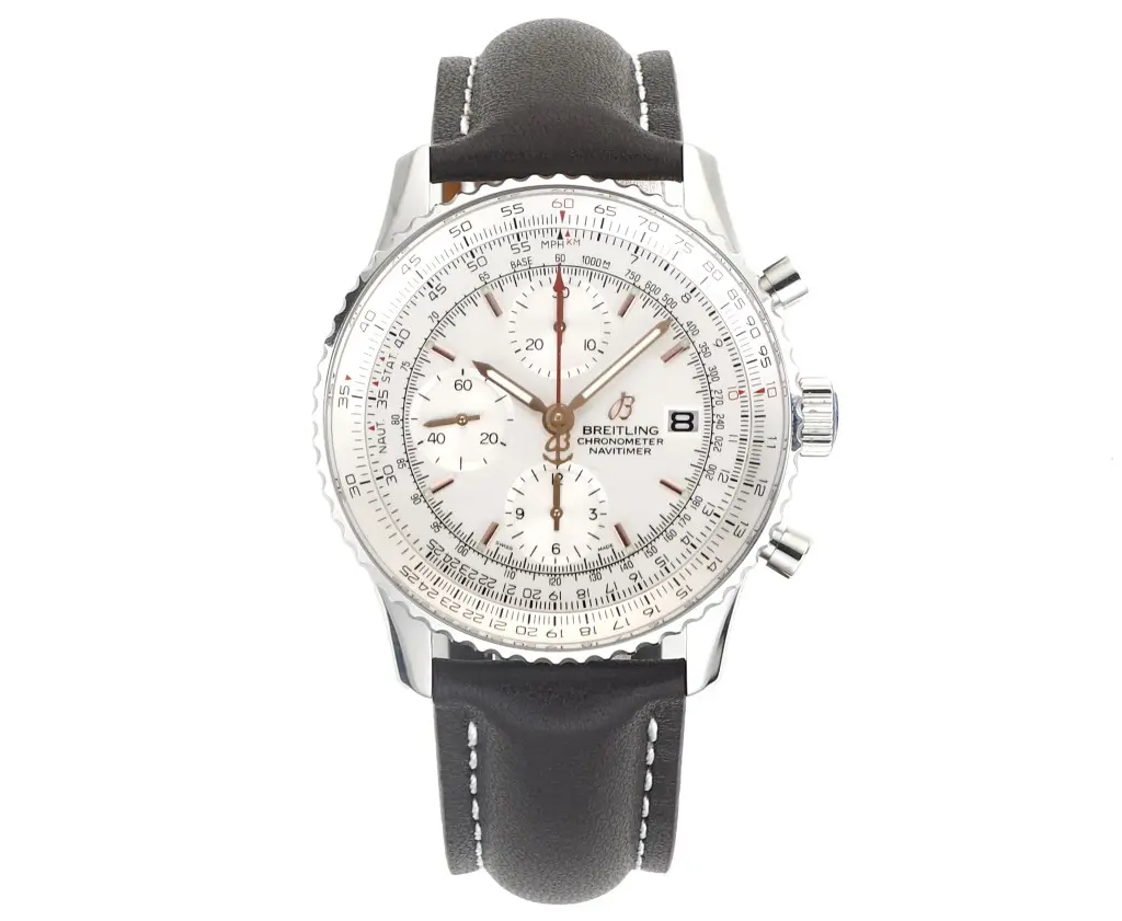 Timeless OM Factory Breitling Navitimer Chronograph Silver Leather –  Super Clone Watch 2430