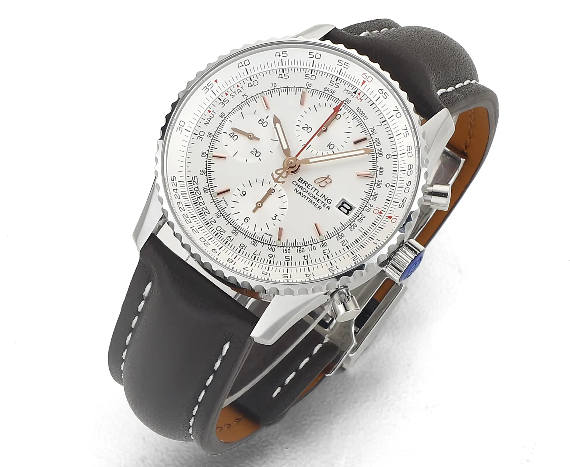 ZF Factory Breitling Navitimer Chronograph Silver Leather –  Super Clone Watch Versatile 2500