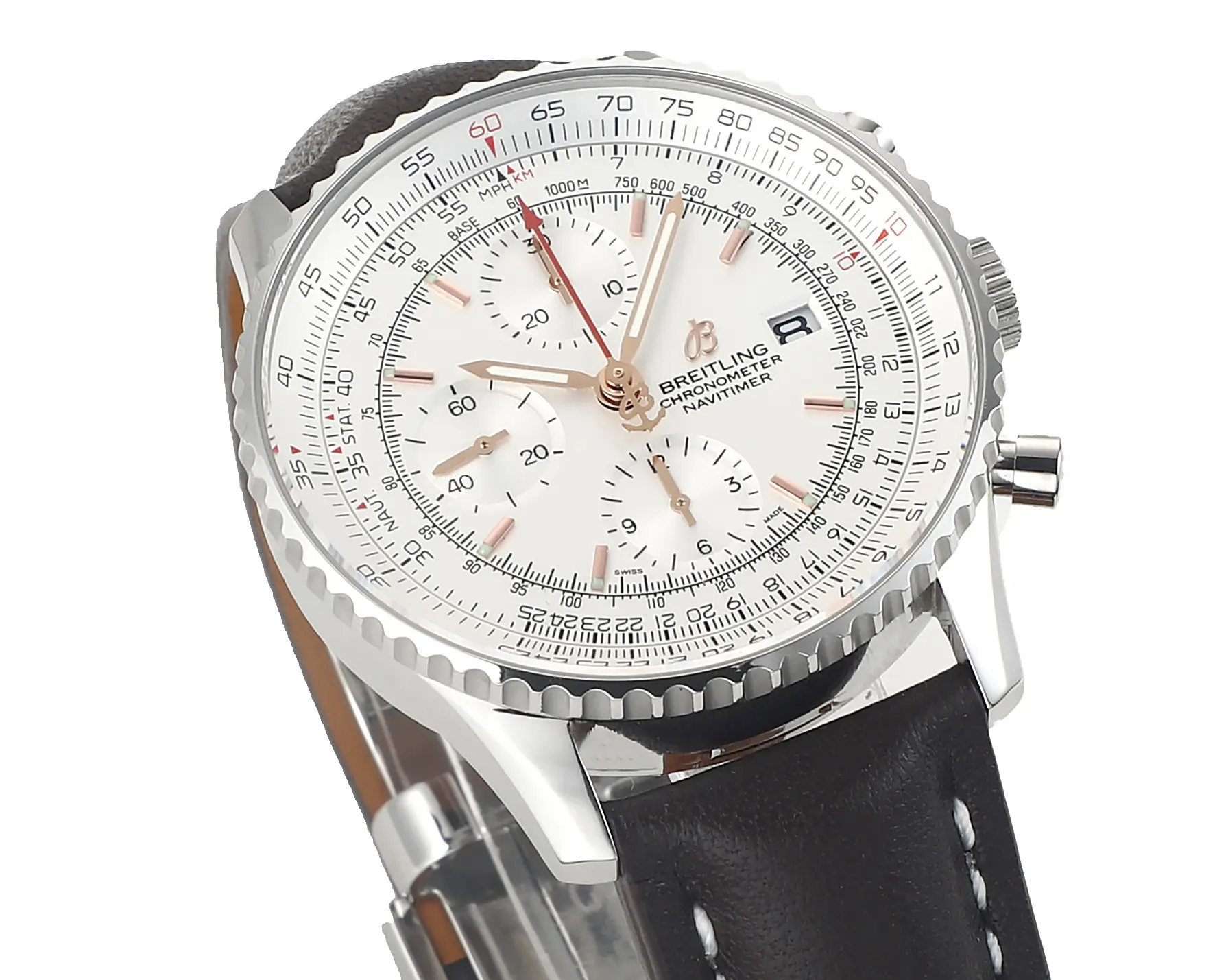 ZF Factory Breitling Navitimer Chronograph Silver Leather –  Super Clone Watch Versatile 2500