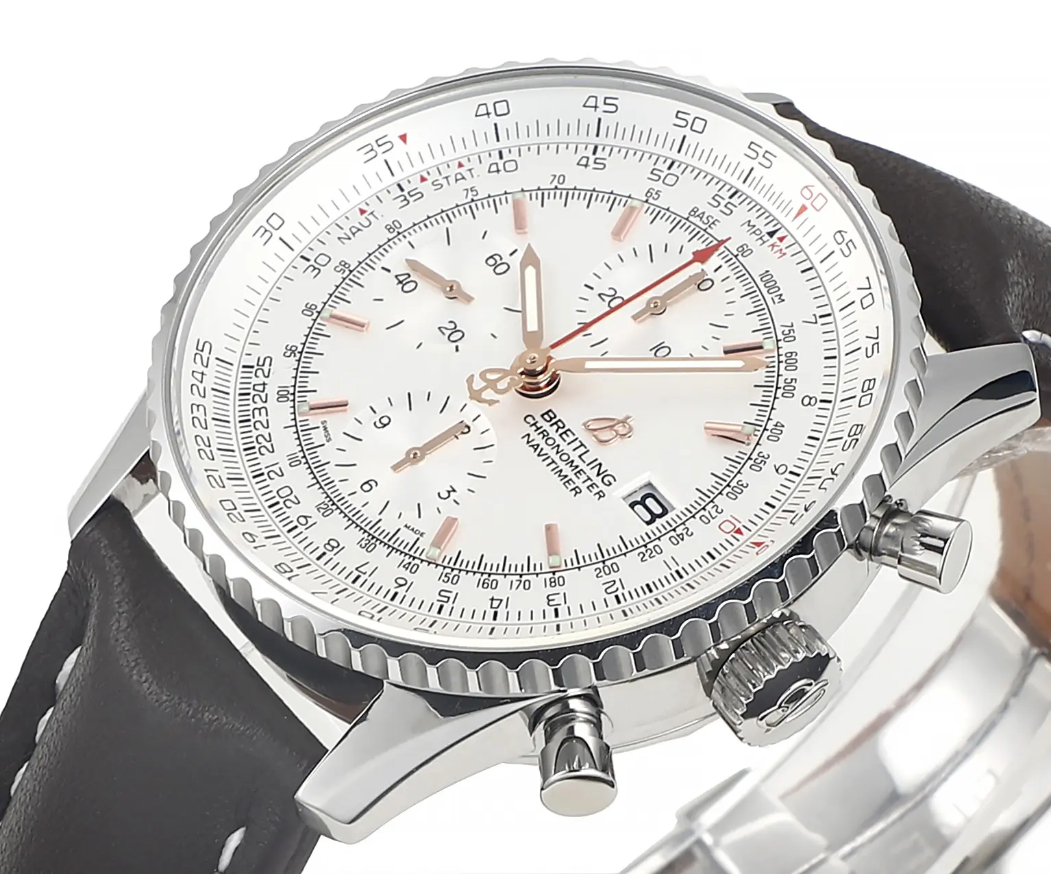 ZF Factory Breitling Navitimer Chronograph Silver Leather –  Super Clone Watch Versatile 2500