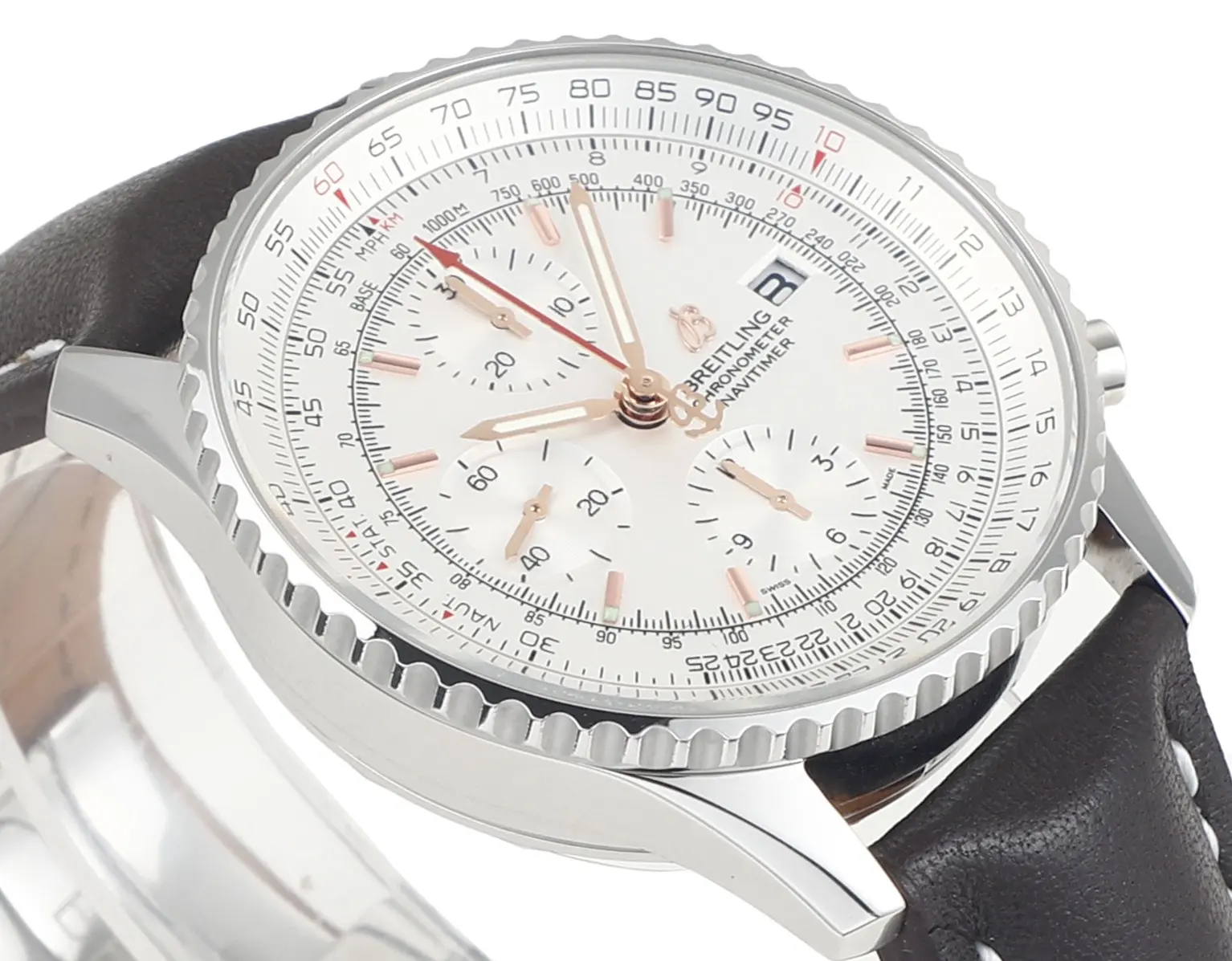 ZF Factory Breitling Navitimer Chronograph Silver Leather –  Super Clone Watch Versatile 2500