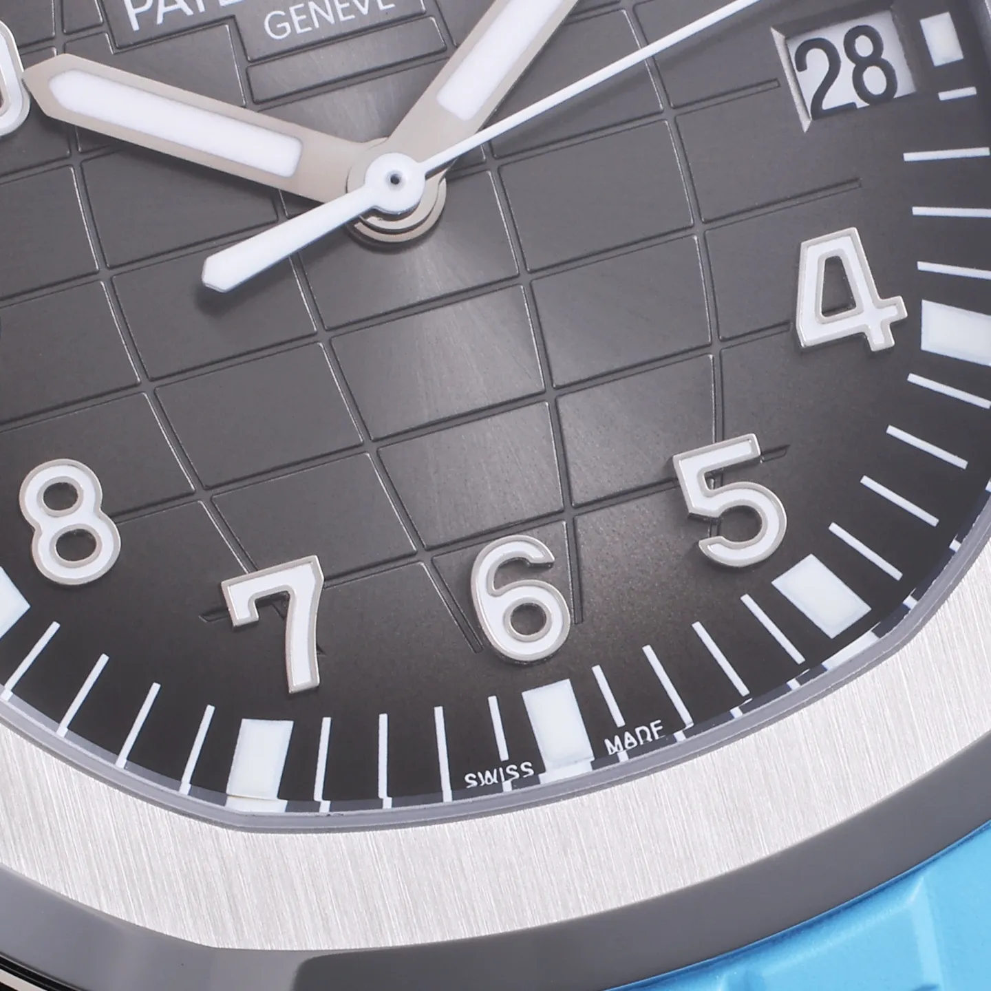 3K Factory Patek Philippe Aquanaut Grey Dial Blue Rubber Strap Stainless Steel Watch Durable 2860