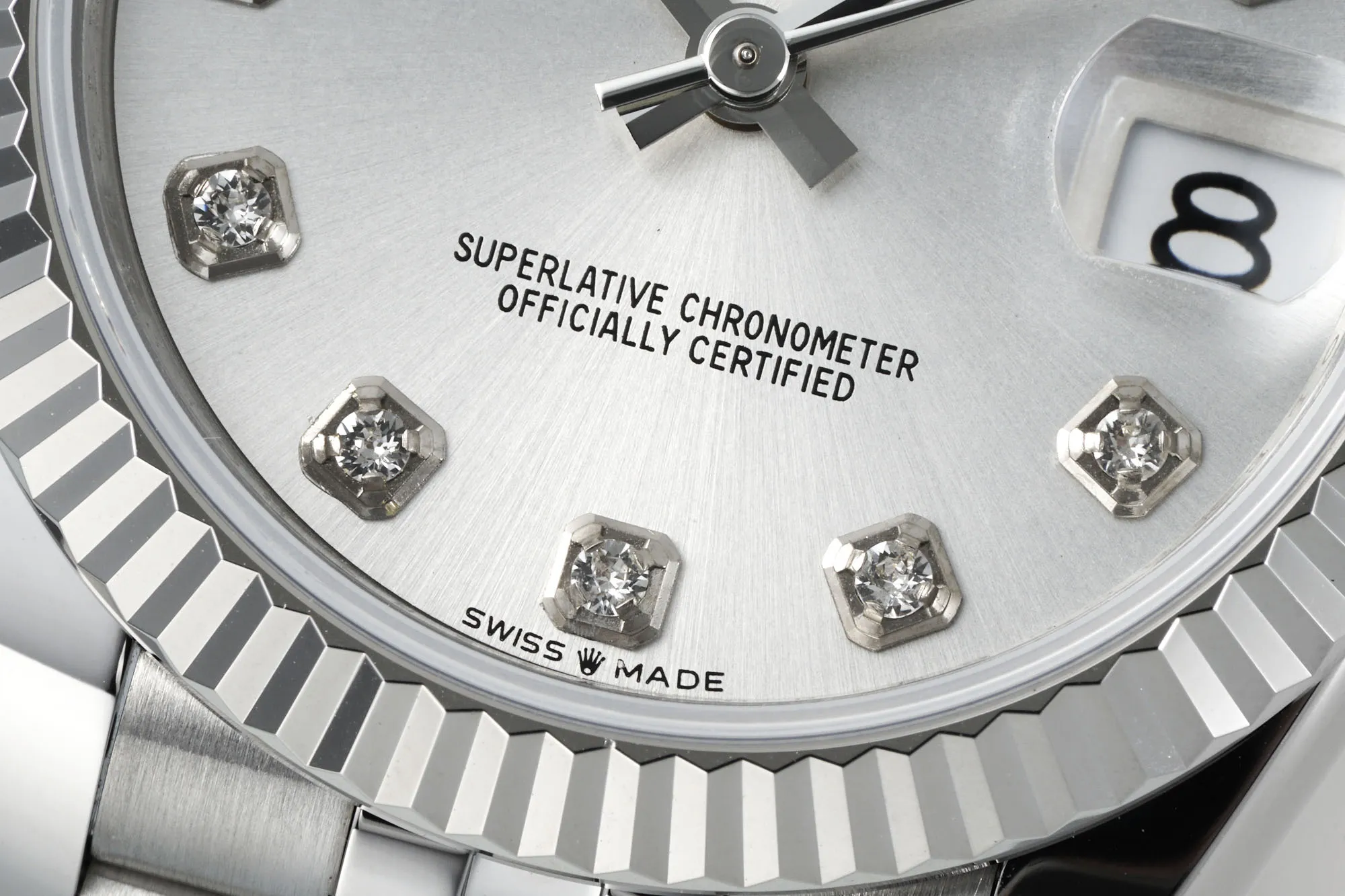 AR Factory Rolex Datejust 31mm Stainless Steel White Dial Diamond Bezel and Markers Jubilee Bracelet Ladies Watch Snug 4932