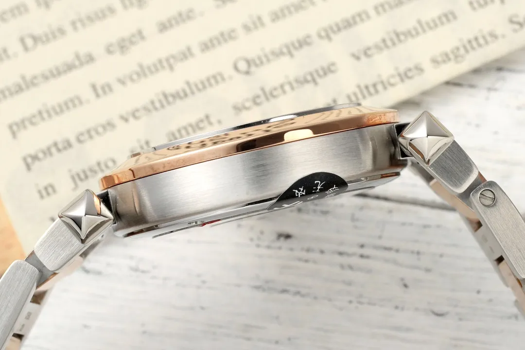 QuickDry Cartier Pasha de Cartier Two-Tone Stainless Steel and Rose Gold Automatic Watch with White Dial and Sapphire Crystal 2815