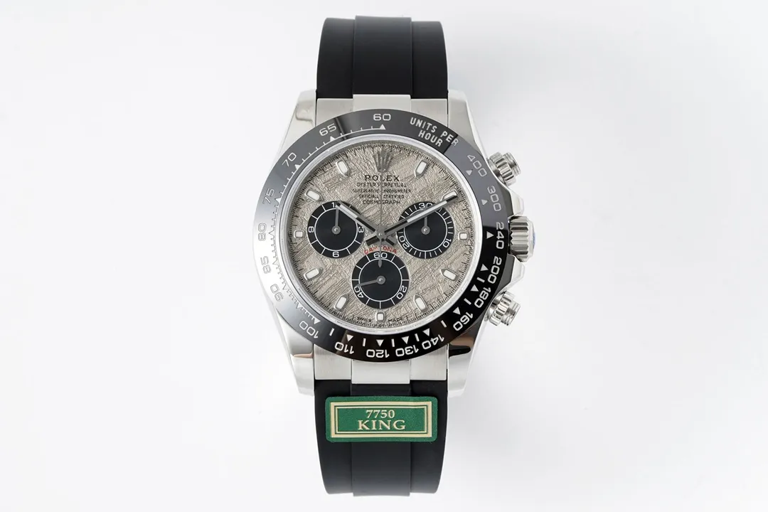 Lightweight BT Factory Rolex Daytona Cosmograph Watch – Silver Dial, Black Rubber Strap,  VSF Watches Replica Collection 4847