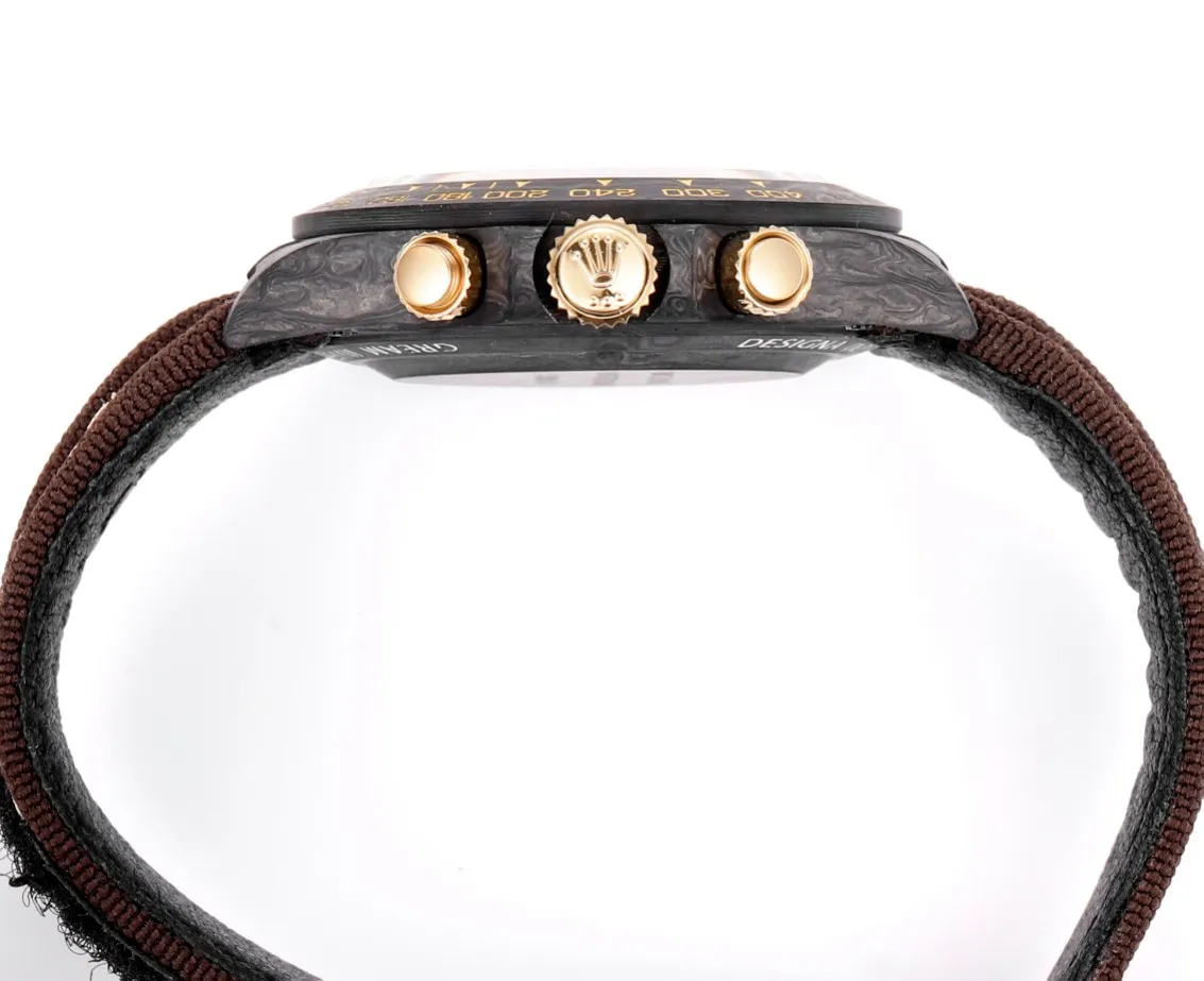 HighPerformance Rolex Daytona Carbon Fiber Custom Edition Watch – Black with Brown Strap by VSF Watches Official 15