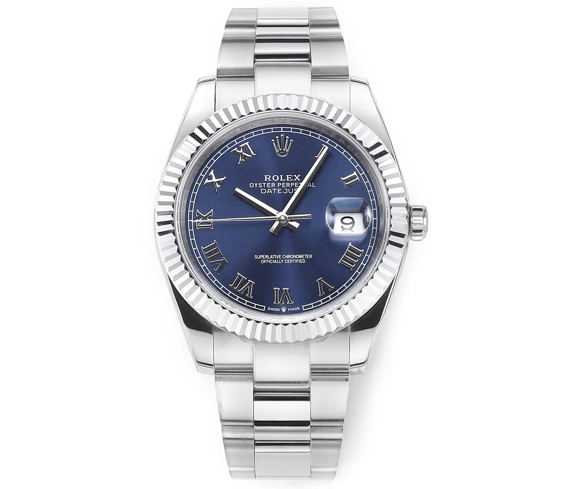 Breathable Rolex Datejust 41mm Watch – Blue Dial, Fluted Bezel, Stainless Steel, Super Clone VSF Watch 140