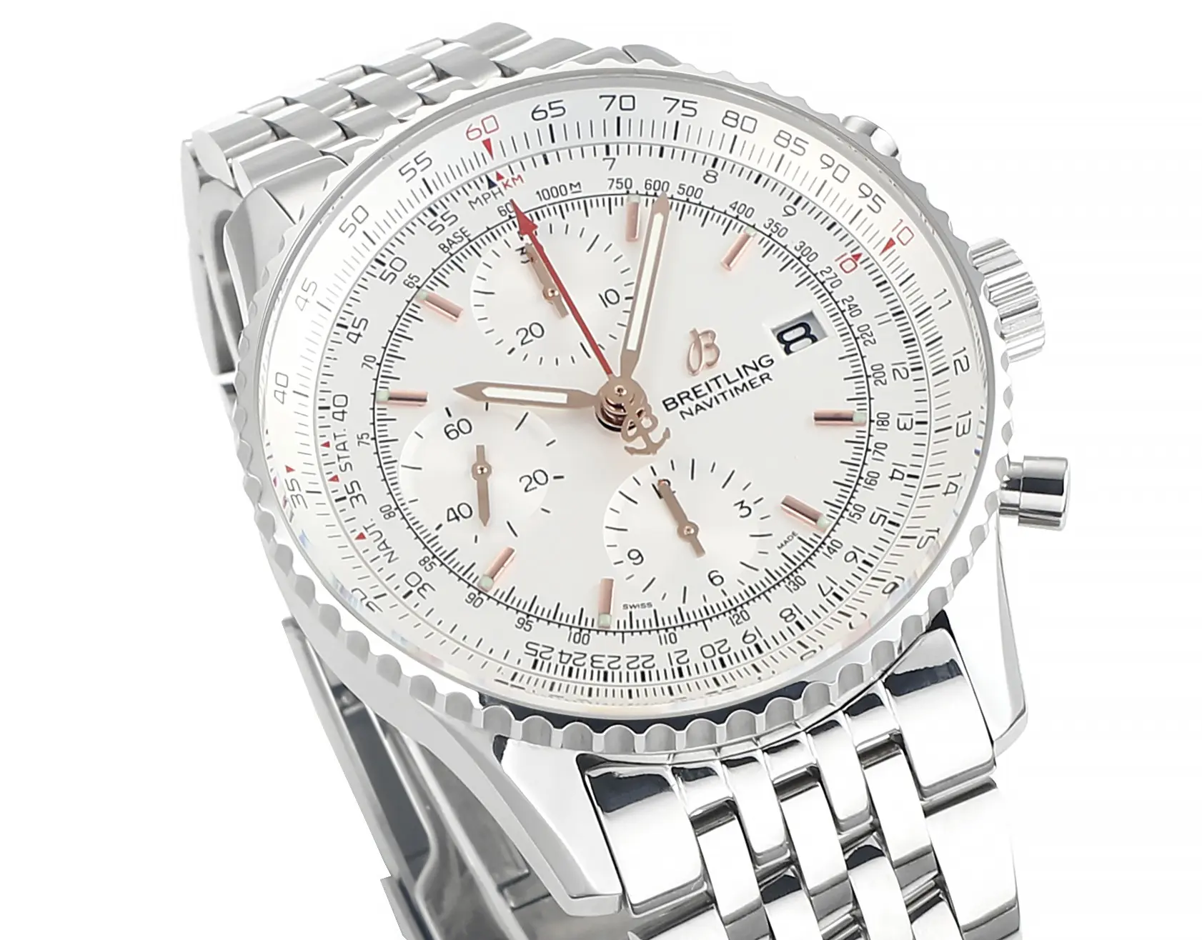 KOR Factory BLS Navitimer Chronograph Silver Stainless Steel – Super Clone Breitling Replica Watch Sporty 2440