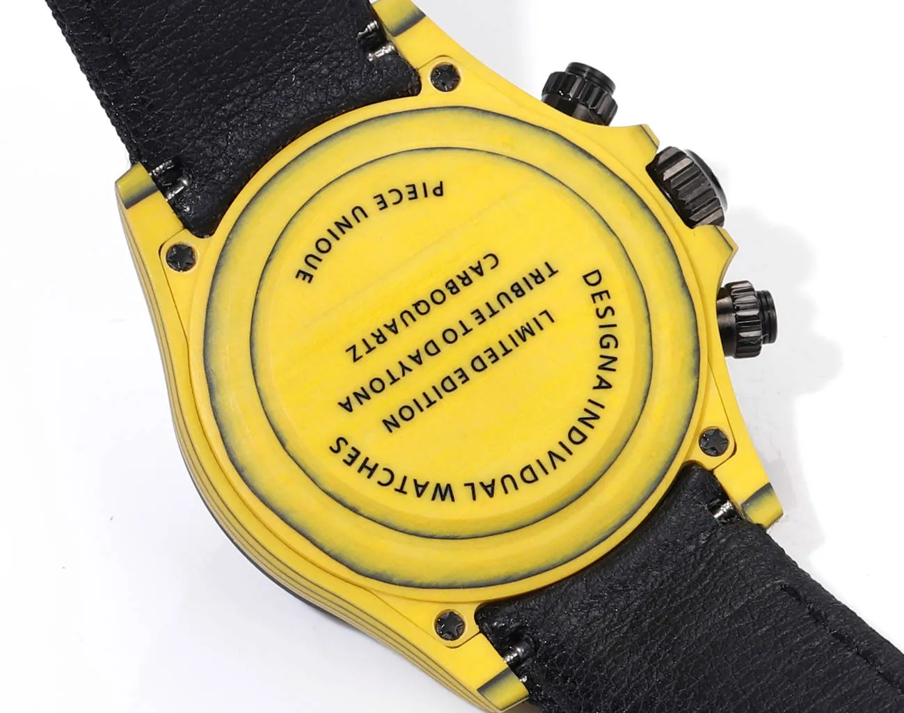 Rolex Daytona Carbon Fiber Night Glow Case Watch – Yellow with Black Strap by VSF Watches Official Store Reliable 97