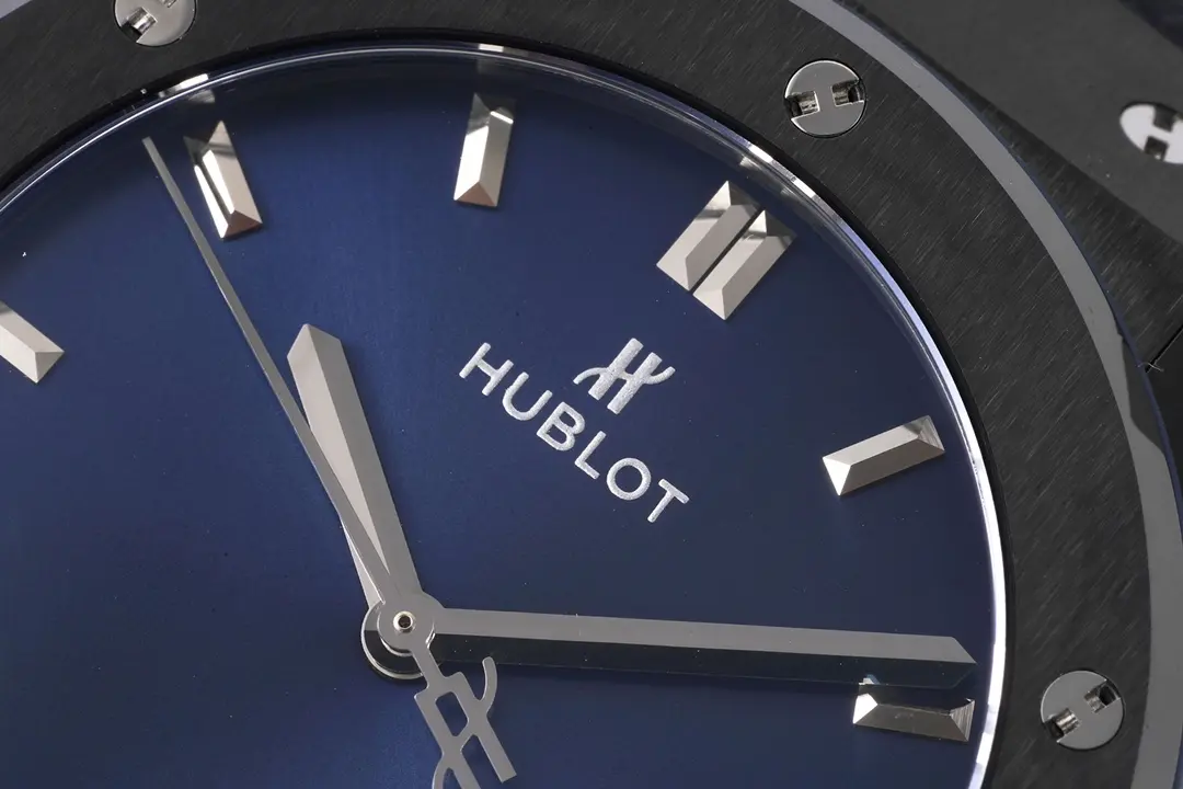 Durable ZF Factory Hublot  Fusion Ceramic Watch – Black Ceramic Case, Blue Dial, Crocodile Leather Strap, Super Clone by GSF 1350