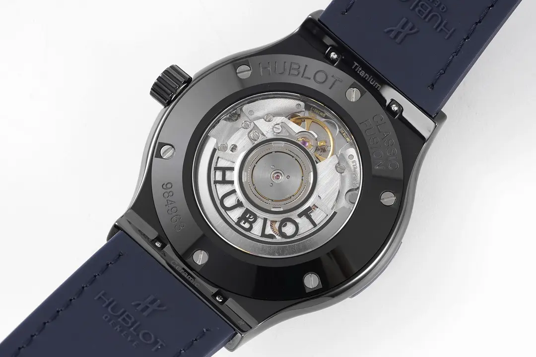 Durable ZF Factory Hublot  Fusion Ceramic Watch – Black Ceramic Case, Blue Dial, Crocodile Leather Strap, Super Clone by GSF 1350